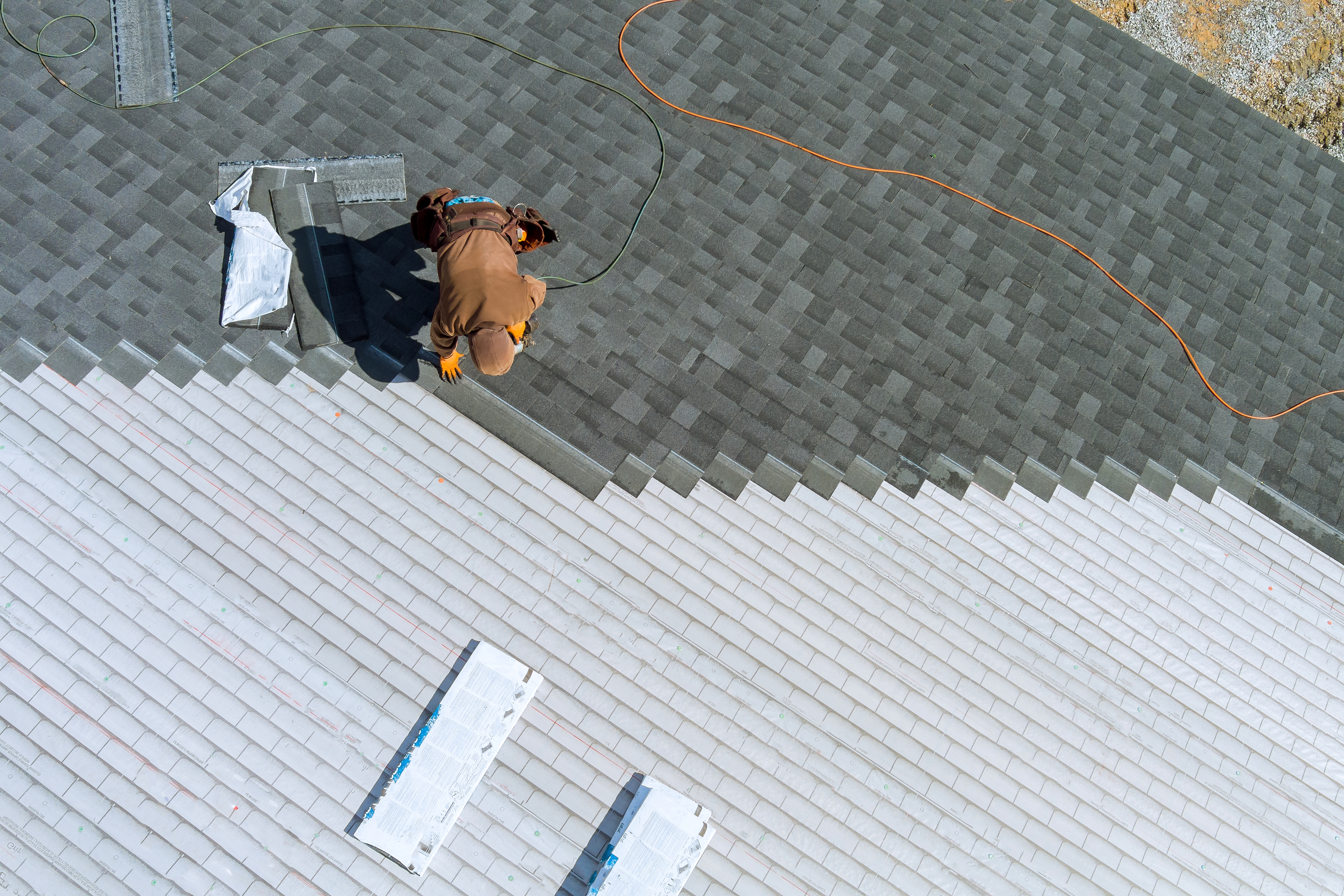 Roofer at work