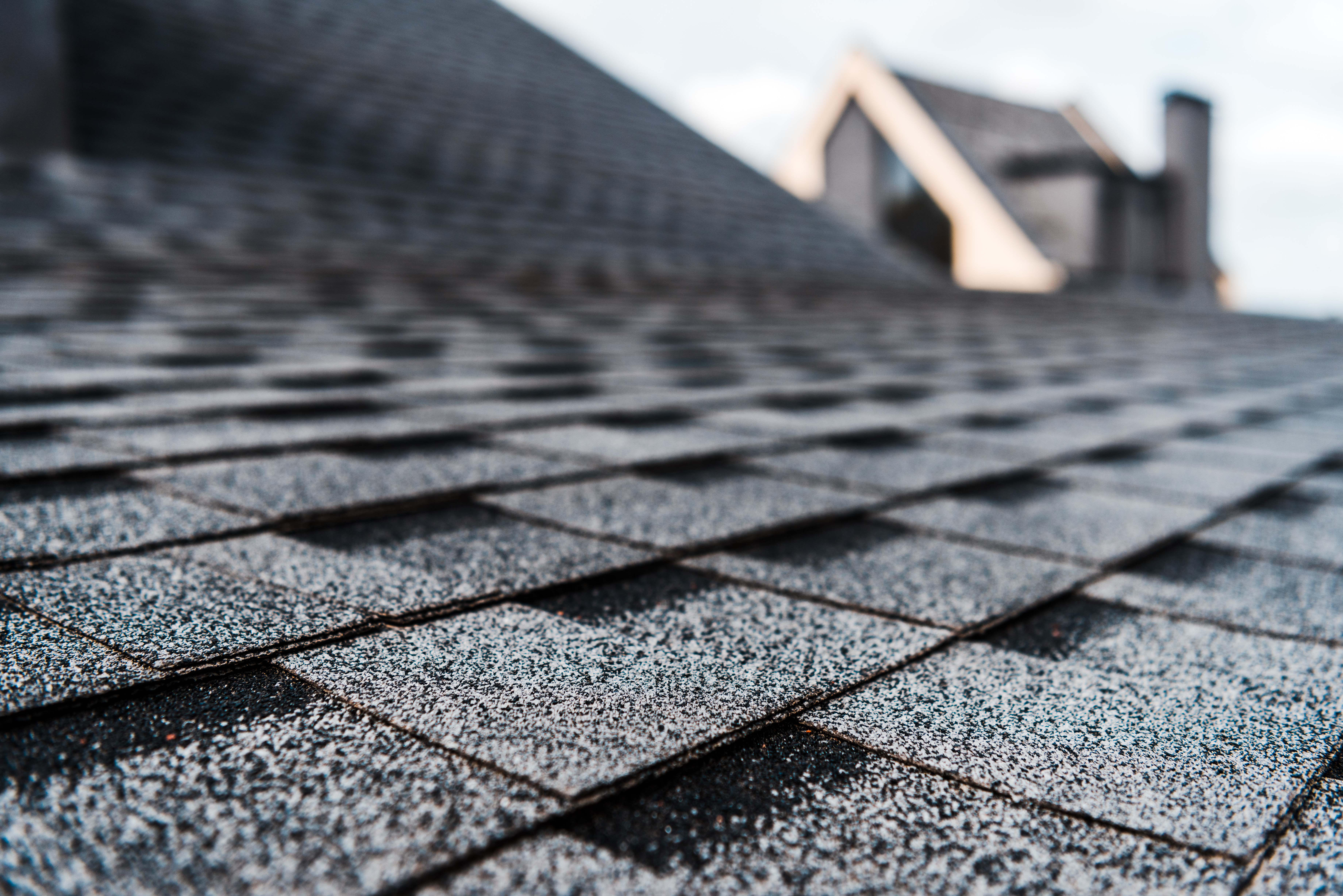 Roof shingles close up